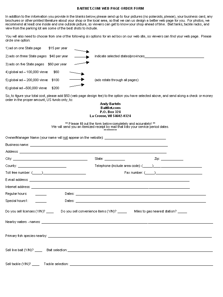 Basic Order Form